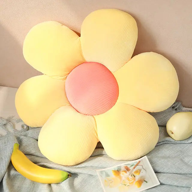Stylish and Comfortable Flower-Shaped Cushion - Floral Bliss-Yellow-Pink 2-45X45cm-State of Style