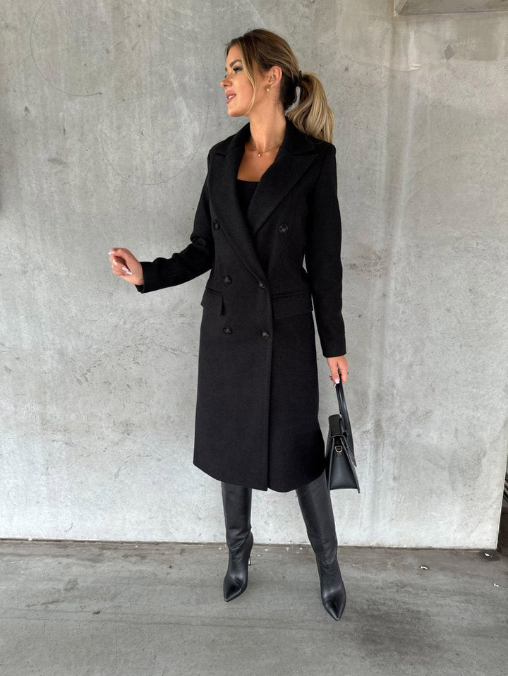 Stylish and Comfortable Ladies' Coat - Vivienne-Black-S-State of Style