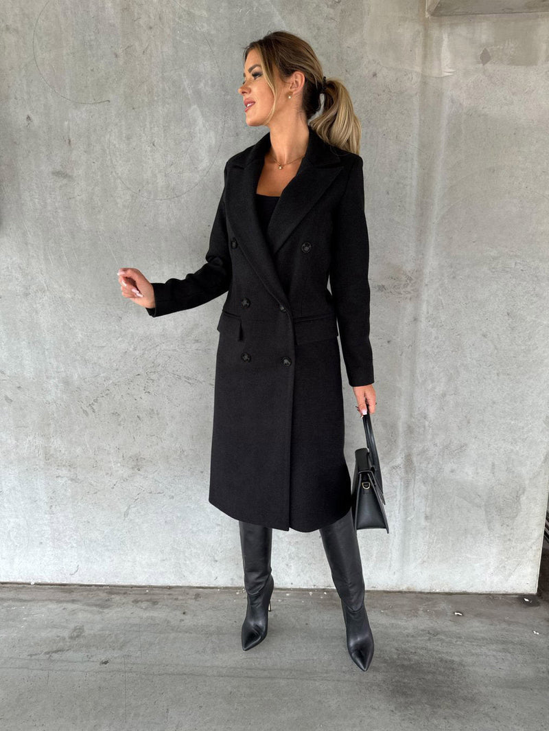 Stylish and Comfortable Ladies' Coat - Vivienne-Black-S-State of Style