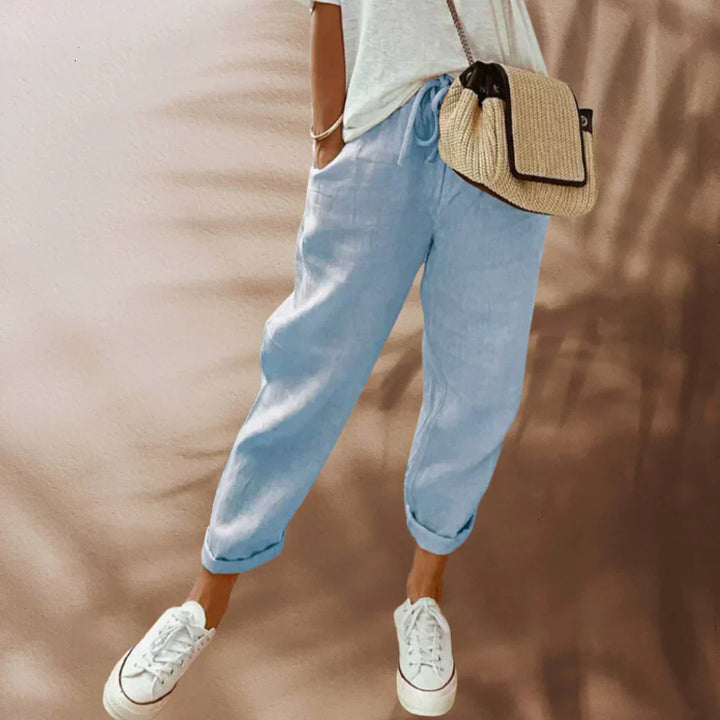 Stylish and Comfortable Linen Pants for Women - Sophia-Blue-XS-State of Style
