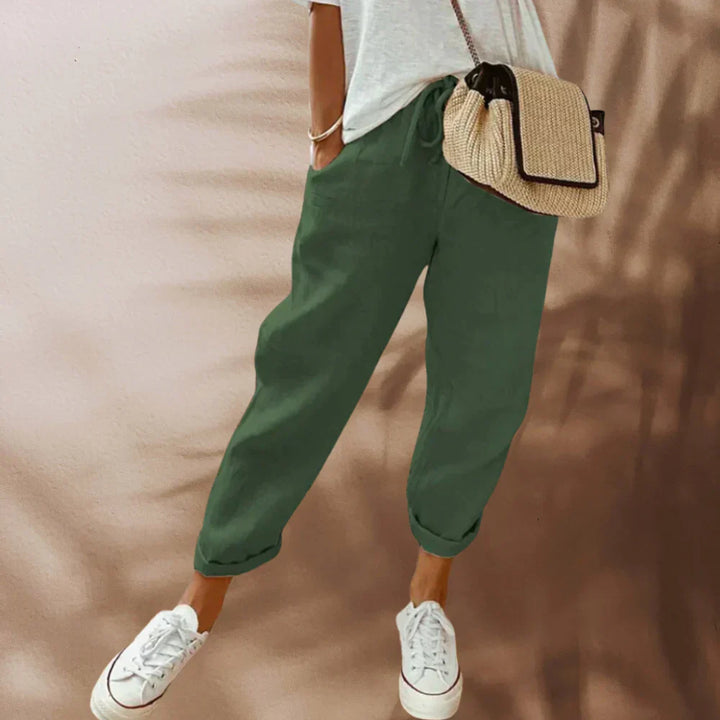 Stylish and Comfortable Linen Pants for Women - Sophia-Green-XS-State of Style