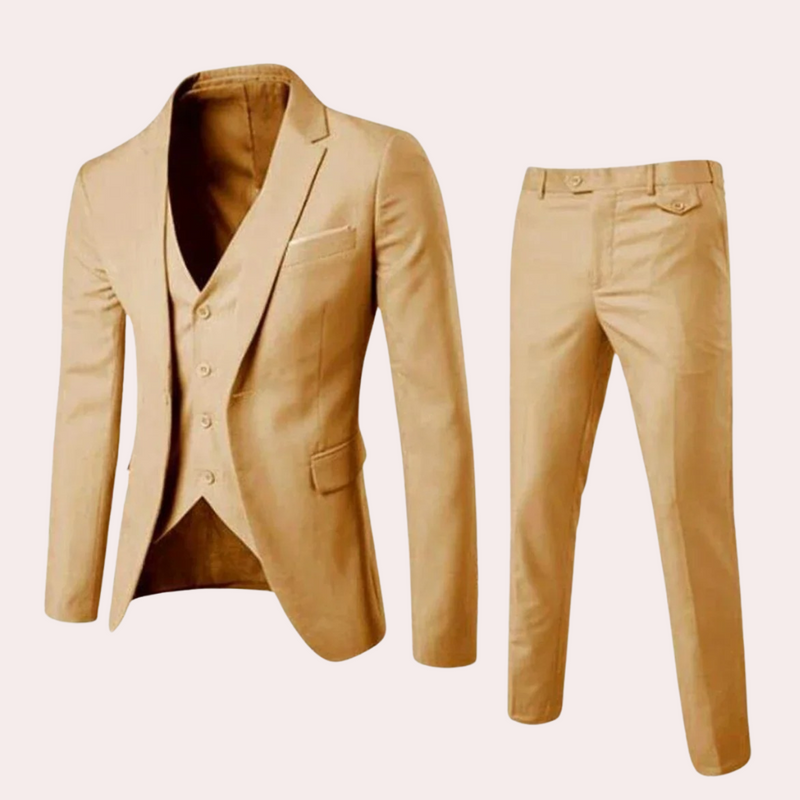 Stylish and Comfortable Men's Suit - Maxim-Khaki-S-State of Style
