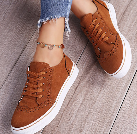 Stylish and Comfortable Women's Sneakers - LunaWalk-Brown-3.5-State of Style
