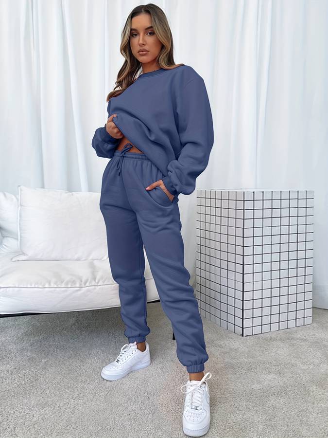 Stylish and Comfortable Women's Tracksuit - Emma-Navy Blue-S-State of Style
