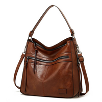 Stylish and Spacious Leather Shoulder Bag - Elodie-Brown-State of Style