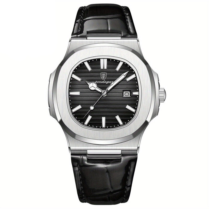 Stylish and Sustainable Men's Wristwatch - ValorLuxe-Black-State of Style