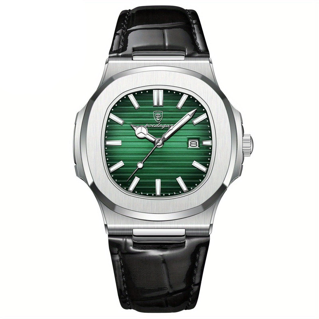 Stylish and Sustainable Men's Wristwatch - ValorLuxe-Green / Black-State of Style