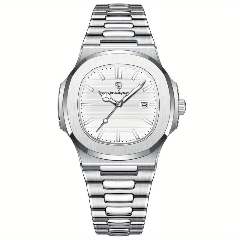 Stylish and Sustainable Men's Wristwatch - ValorLuxe-Silver / White-State of Style
