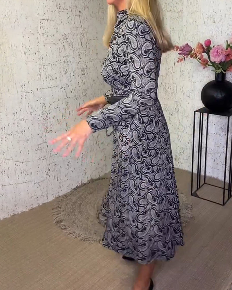 Stylish and Versatile Dress with Collar and Print - Iris-S-State of Style