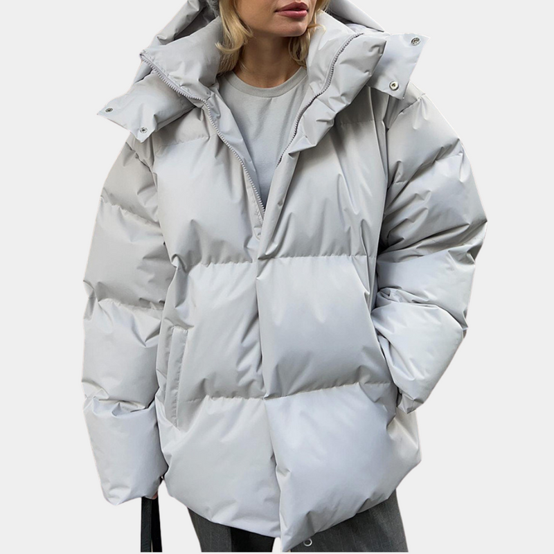 Stylish and Weatherproof Ladies Jacket - Windbreaker-Light grey-XS-State of Style