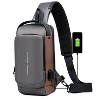 Stylish Anti-Theft Crossbody Bag - Nina-Grey & Brown-State of Style