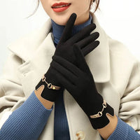 Stylish Autumn and Winter Gloves for Women - Amelia-Black-State of Style