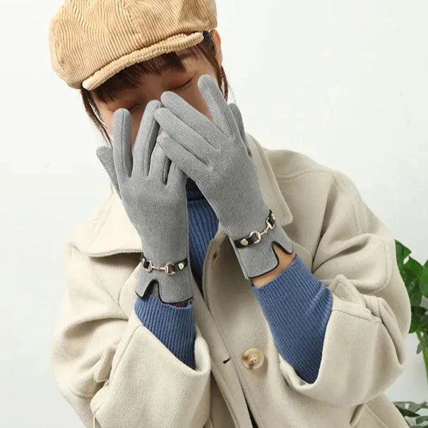 Stylish Autumn and Winter Gloves for Women - Amelia-Khaki-State of Style