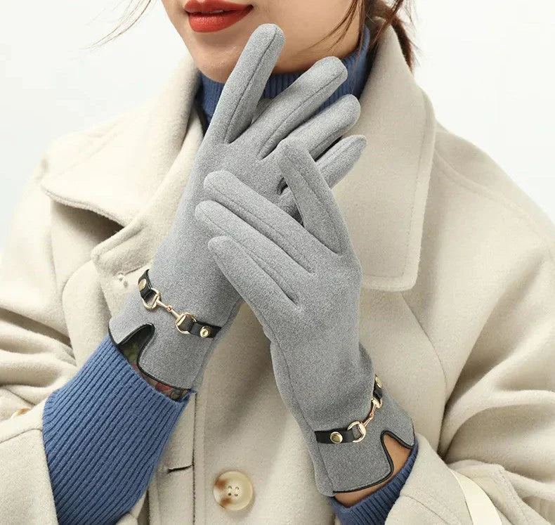 Stylish Autumn and Winter Gloves for Women - Amelia-Khaki-State of Style