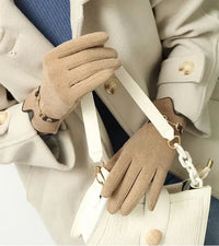 Stylish Autumn and Winter Gloves for Women - Amelia-Khaki-State of Style