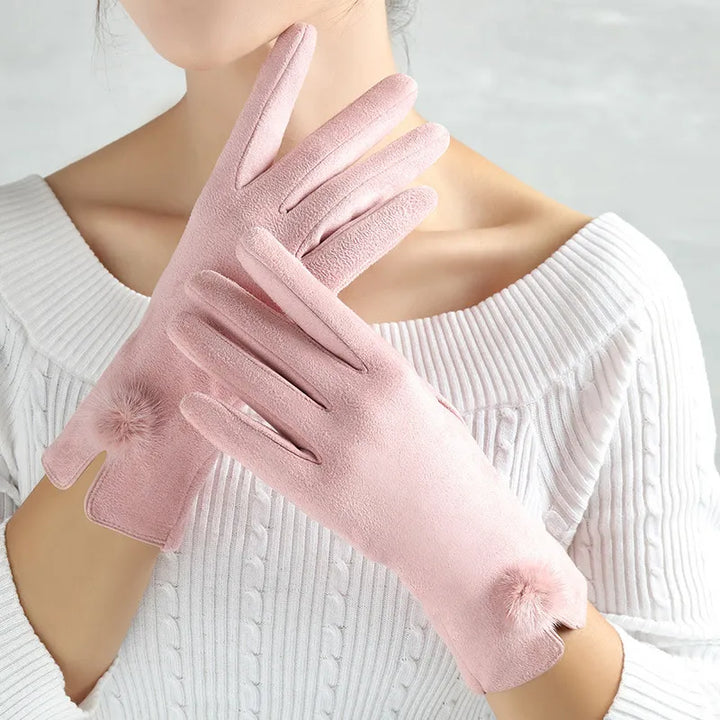Stylish Autumn and Winter Gloves for Women - Amelia-Pink-State of Style