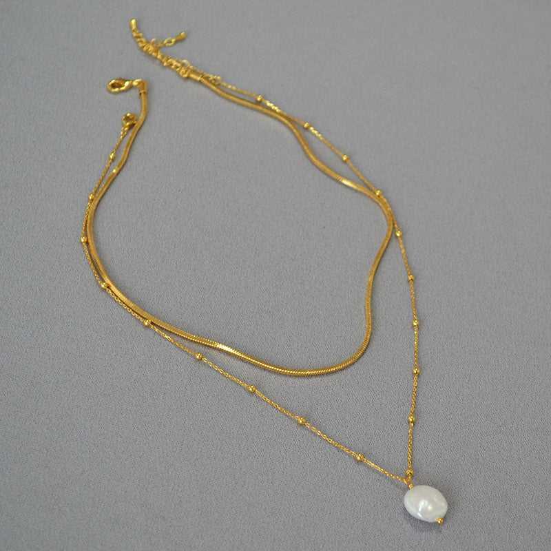 Stylish Baroque Pearl Necklace - Isaline-State of Style