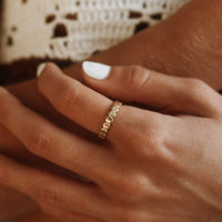 Stylish Beaded Ring - Elina-5-Gold-State of Style