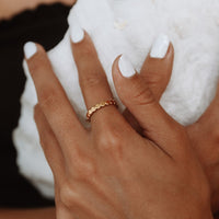 Stylish Beaded Ring - Elina-5-Gold-State of Style