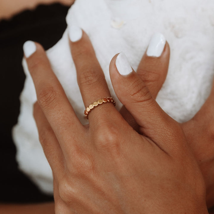 Stylish Beaded Ring - Elina-5-Gold-State of Style