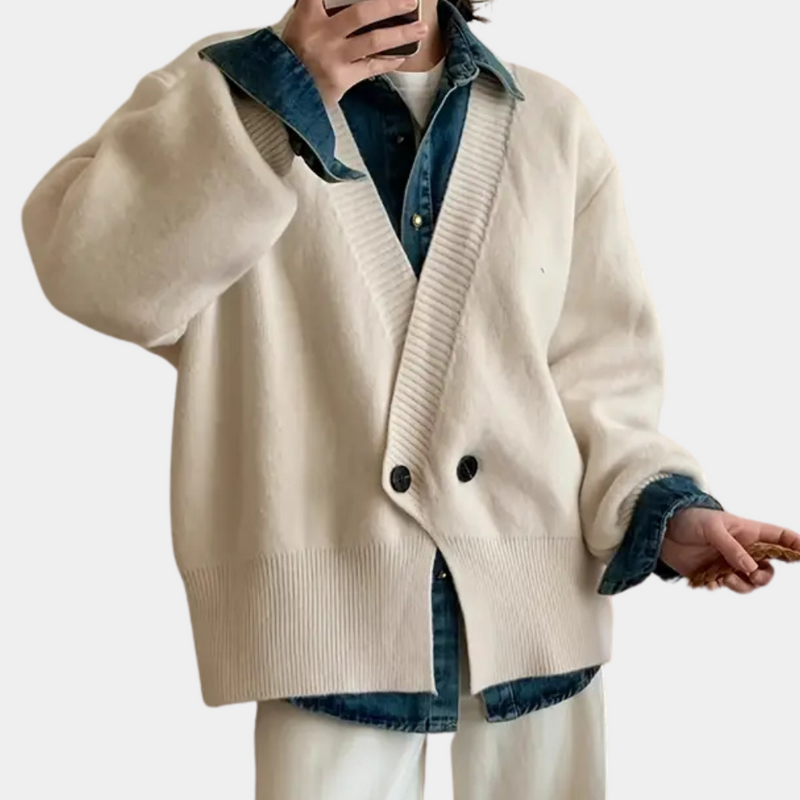 Stylish Beige Knitted Cardigan for Women - Vera-XS-State of Style