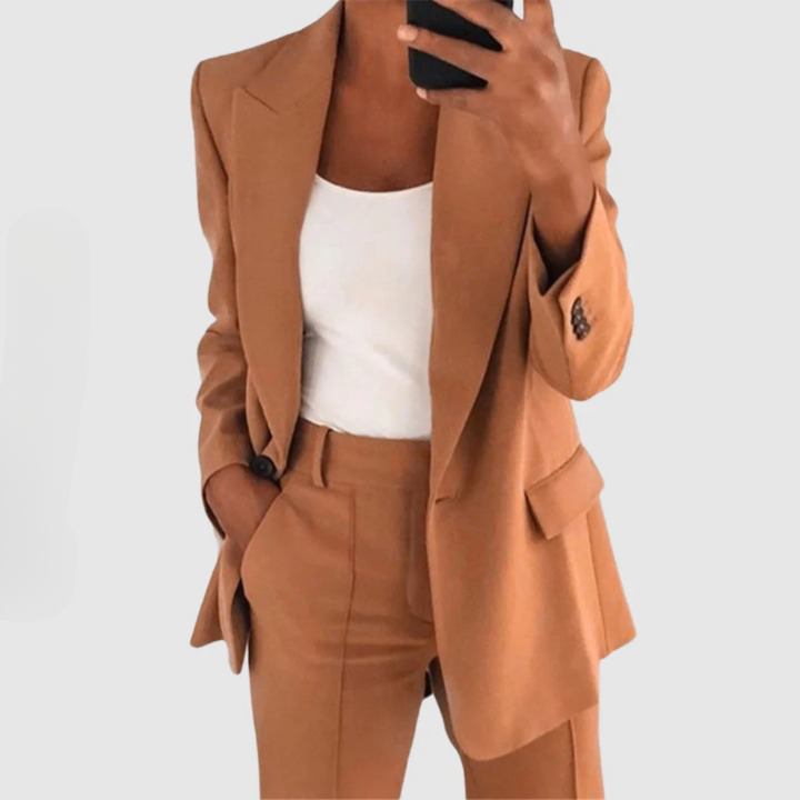 Stylish Blazer Set | Elegant Sophistication | Perfect for All Occasions-Apricot-S-State of Style