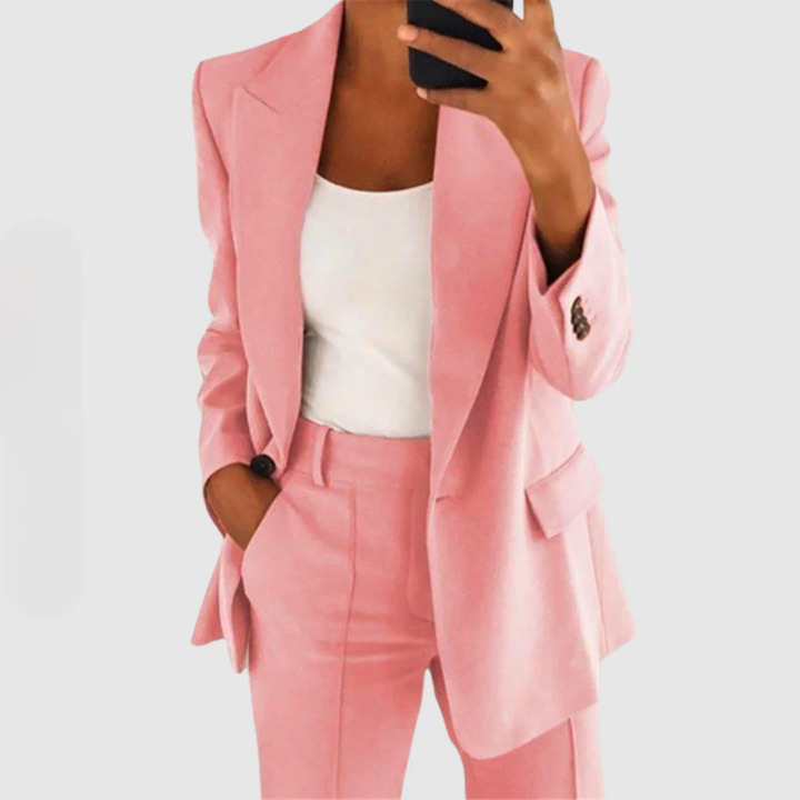 Stylish Blazer Set | Elegant Sophistication | Perfect for All Occasions-Pink-S-State of Style