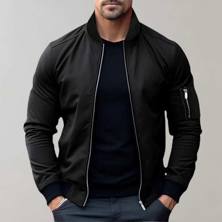 Stylish Bomber Jacket for Men - Rafa-Black-M-State of Style