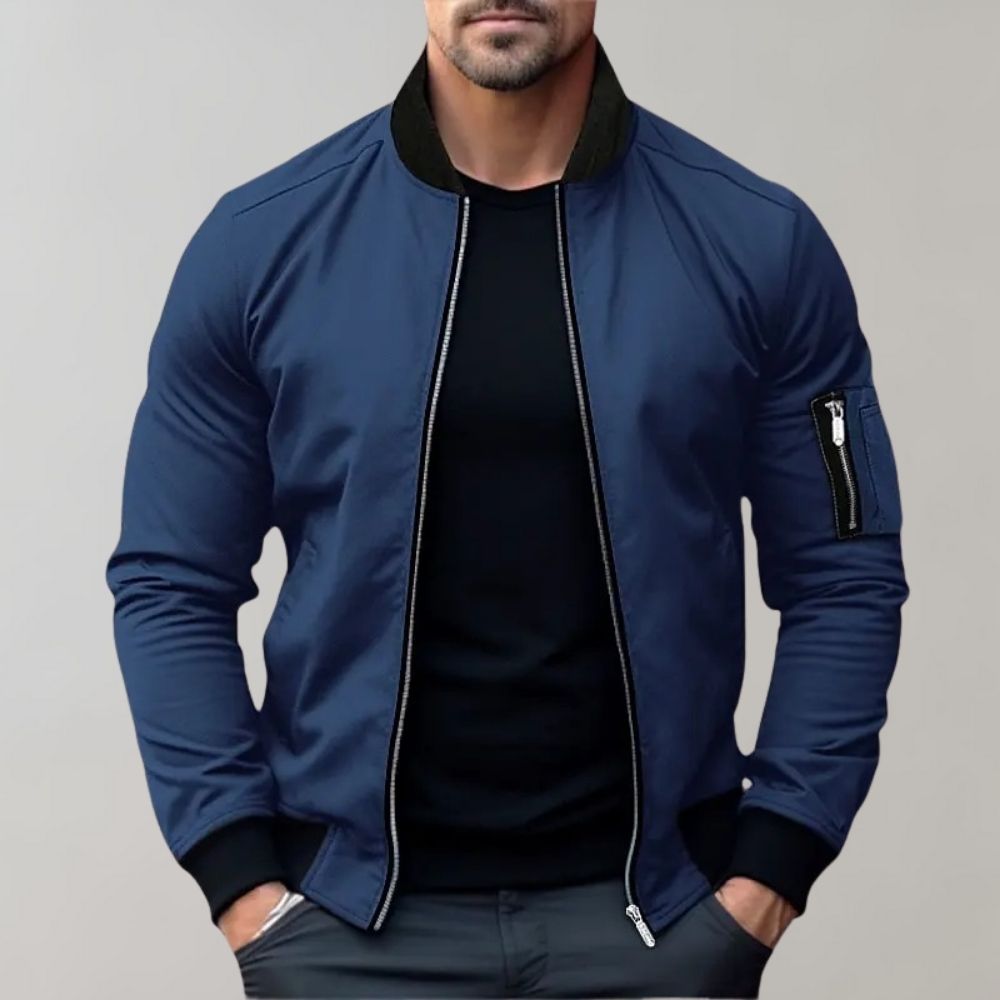 Stylish Bomber Jacket for Men - Rafa-Blue-M-State of Style