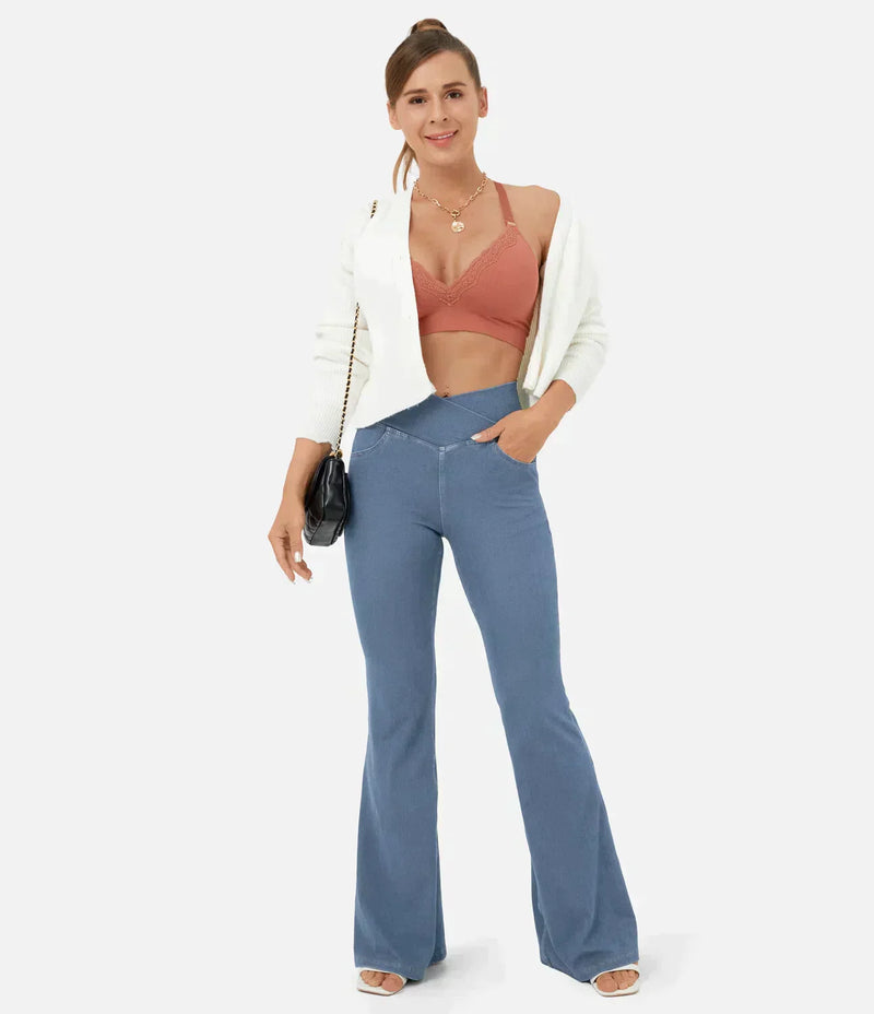 Stylish Bootcut Jeans for Women - Rosa-Blue-S-State of Style