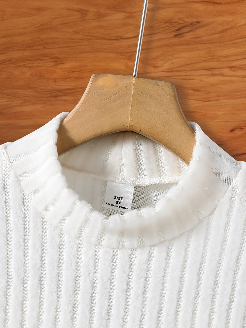 Stylish Boy's Turtleneck Sweater Tony – Warm & Soft Fabric-White-8Y-State of Style