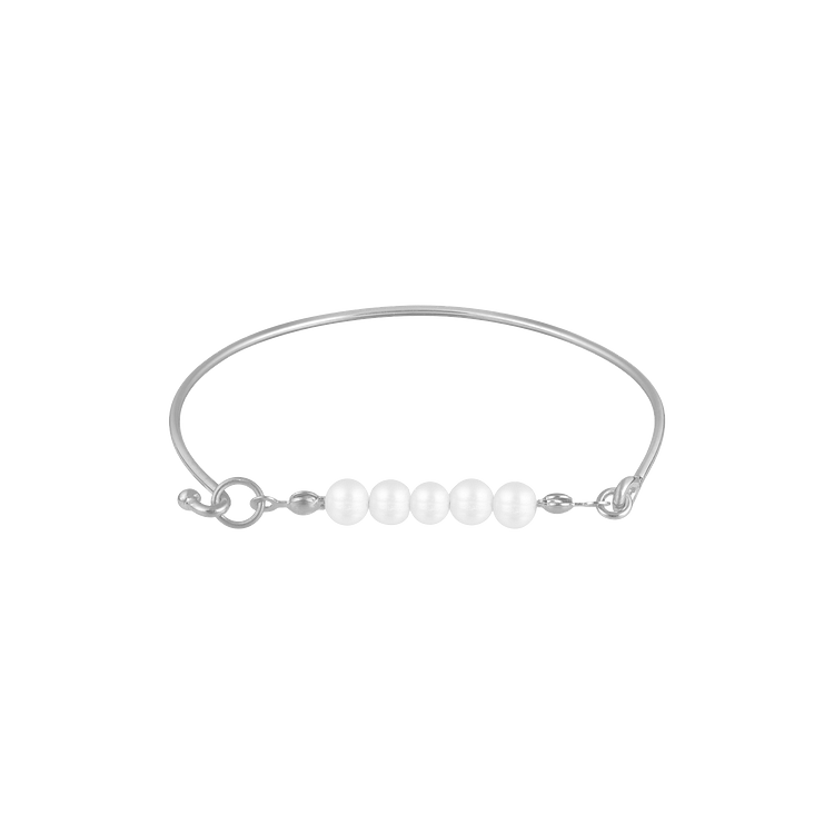 Stylish Bracelet with Delicate Pearls – Selina-Silver-State of Style