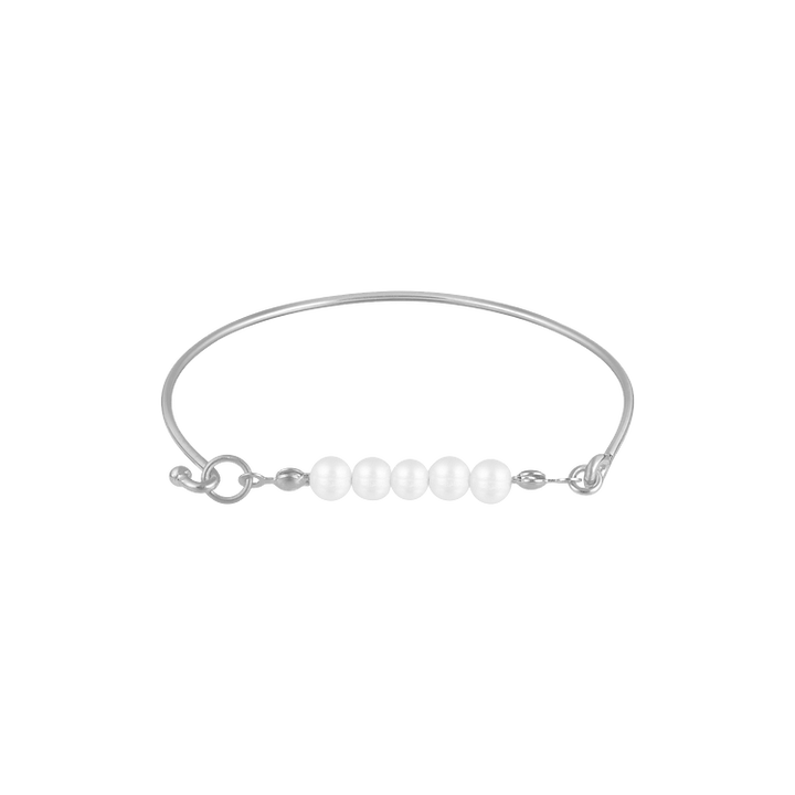 Stylish Bracelet with Delicate Pearls – Selina-Silver-State of Style