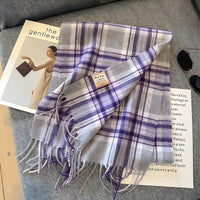 Stylish British Checked Cashmere Women's Winter Scarf - Victoria-A-State of Style