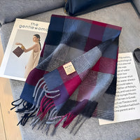 Stylish British Checked Cashmere Women's Winter Scarf - Victoria-D-State of Style