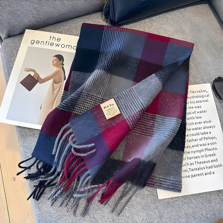 Stylish British Checked Cashmere Women's Winter Scarf - Victoria-D-State of Style