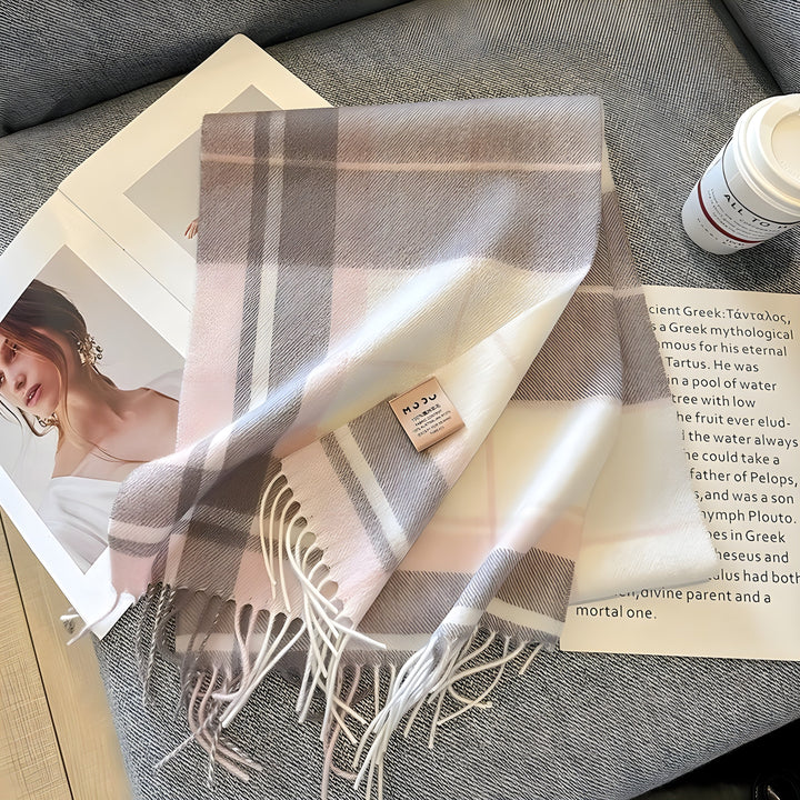 Stylish British Checked Cashmere Women's Winter Scarf - Victoria-F-State of Style