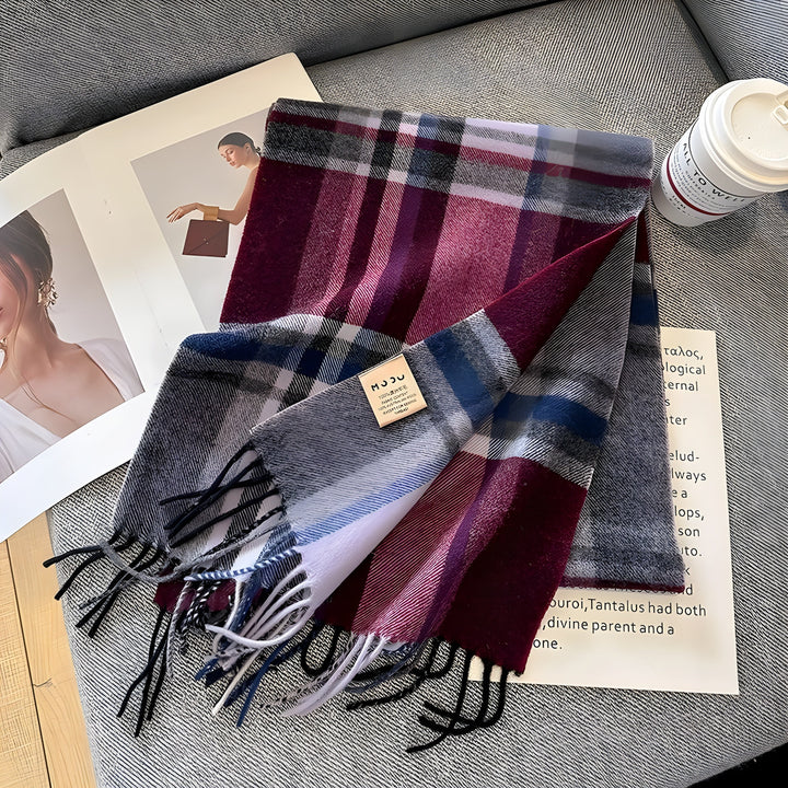 Stylish British Checked Cashmere Women's Winter Scarf - Victoria-J-State of Style