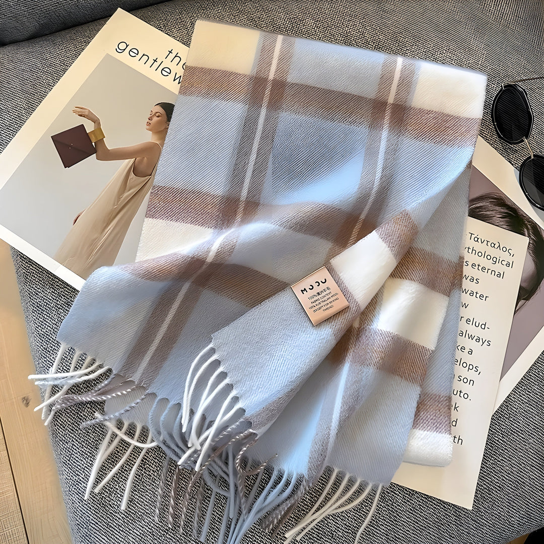 Stylish British Checked Cashmere Women's Winter Scarf - Victoria-R-State of Style