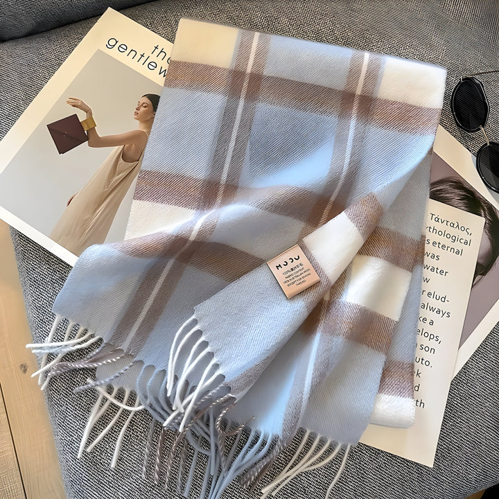Stylish British Checked Cashmere Women's Winter Scarf - Victoria-R-State of Style