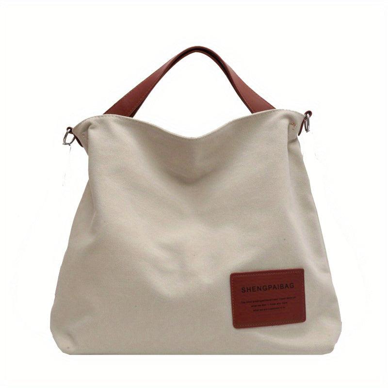 Stylish Canvas Shoulder Bag - Sienna-Cream White-State of Style