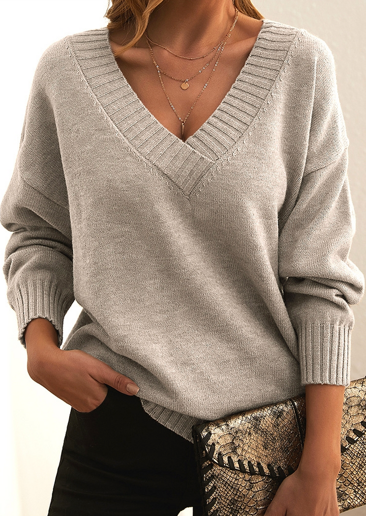 Stylish Cashmere Jumper for Women - Elara-Beige-S-State of Style