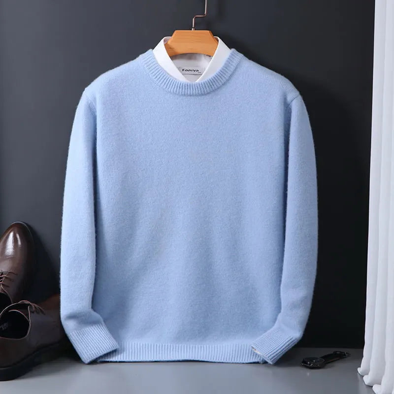 Stylish Cashmere Men's Sweater - Oliver-Light Blue-XS-State of Style