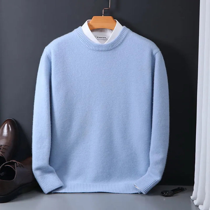 Stylish Cashmere Men's Sweater - Oliver-Light Blue-XS-State of Style