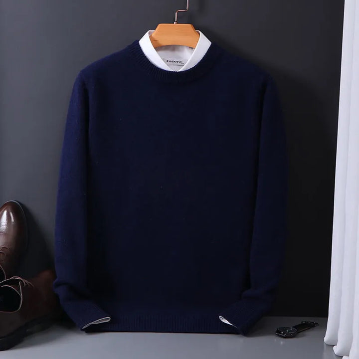 Stylish Cashmere Men's Sweater - Oliver-Marine Blue-XS-State of Style