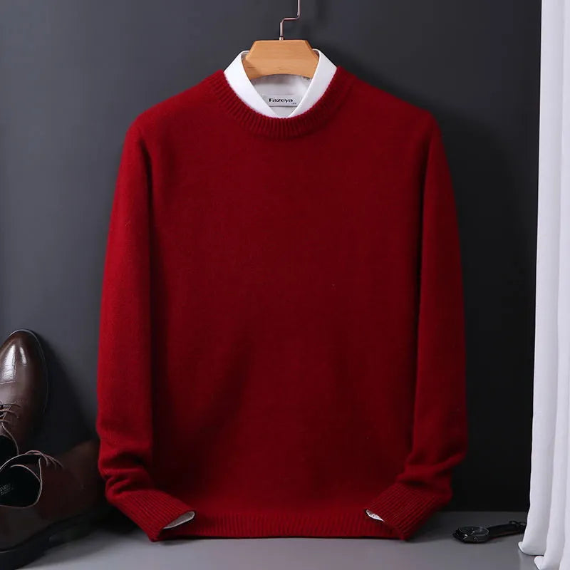 Stylish Cashmere Men's Sweater - Oliver-Red-XS-State of Style