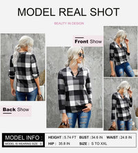Stylish Casual Checked Ladies' Blouse - Lara-Black-S-State of Style