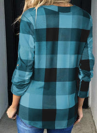 Stylish Casual Checked Ladies' Blouse - Lara-Black-S-State of Style