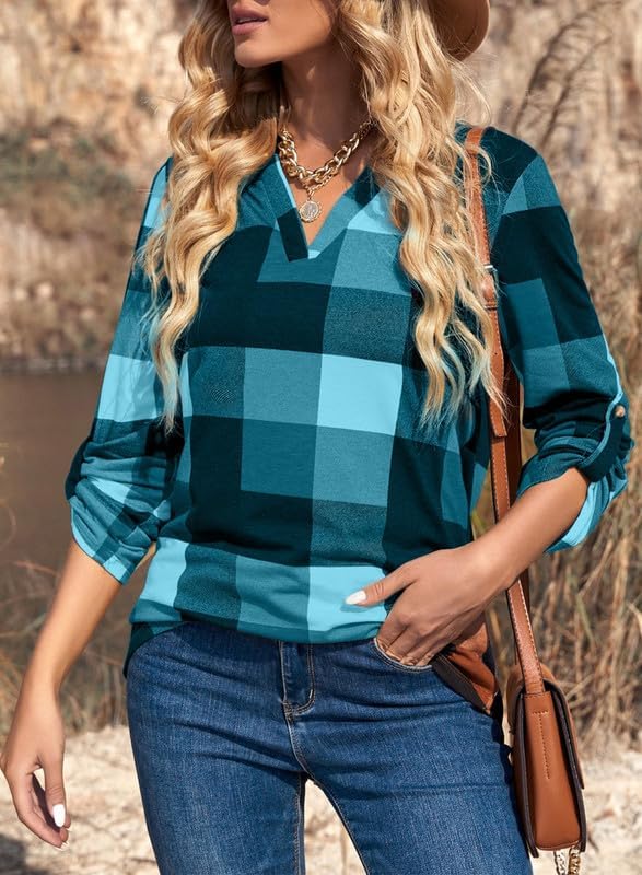 Stylish Casual Checked Ladies' Blouse - Lara-Black-S-State of Style