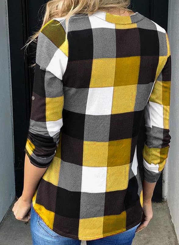 Stylish Casual Checked Ladies' Blouse - Lara-Black-S-State of Style